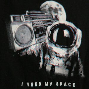 OLD NAVY small (6-7 years) black graphic T-Shirt "I Need My Space" print, GUC
